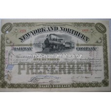 Akcie USA - New York Railway s certifikátem